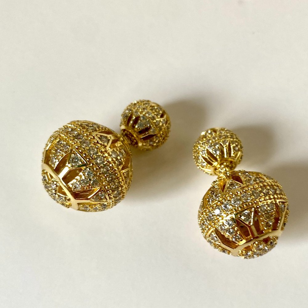 NWT Shashi x Anthropologie Celestial Double Ball Post Earrings